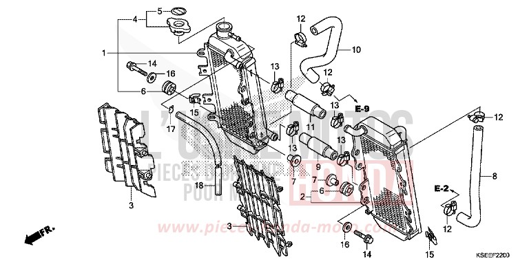 RADIATOR for CRF150R "Big wheels" EXTREME RED (R292) from 2018